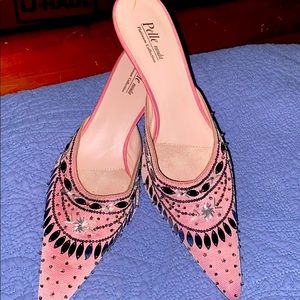 Platinum collection Pelle moda pink slippers.